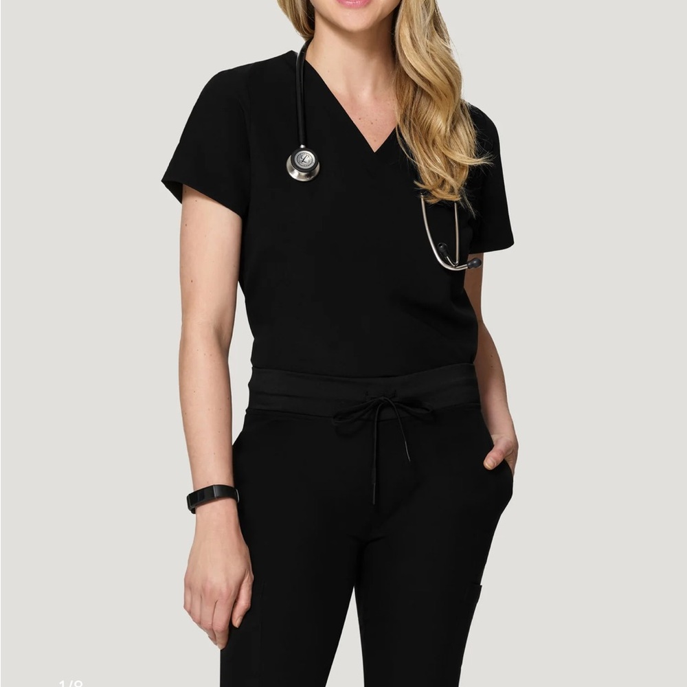 Mandala Black Scrub Top & Joggers